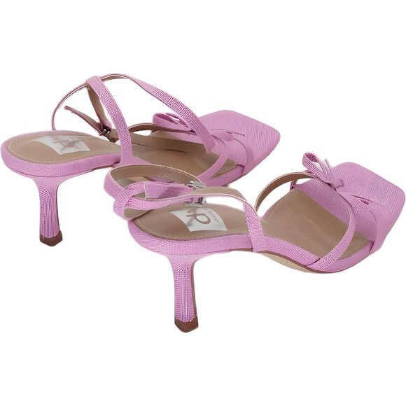 DV Dolce Vita Zidane Pink Linen Bow Ankle-Strap Sandals Women 6.5M - Picture 3 of 6